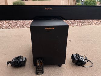 Klipsch R-4B Soundbar Wireless Subwoofer System with Remote, Cords - Dolby Audio