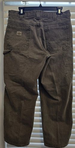 Lee Mens Dungarees Carpenter Jean 34x30 Khaki (Beige) Loose Fit Straight Leg 