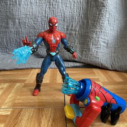 Talking Spiderman Action Figure and Wearable Web-Launcher