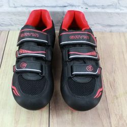 Sz 46 Gavin Velo Black Red Leather Mesh 3 Strap Road Bike Cycling Shoes Sz 11