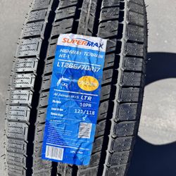 Single (1) LT 265 70 17 Supermax all season tire 