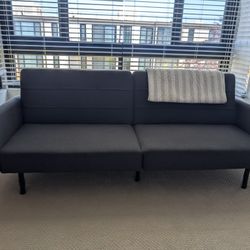 74" Gray Convertible Sleeper Sofa - Seats 3, Twin Bed Size