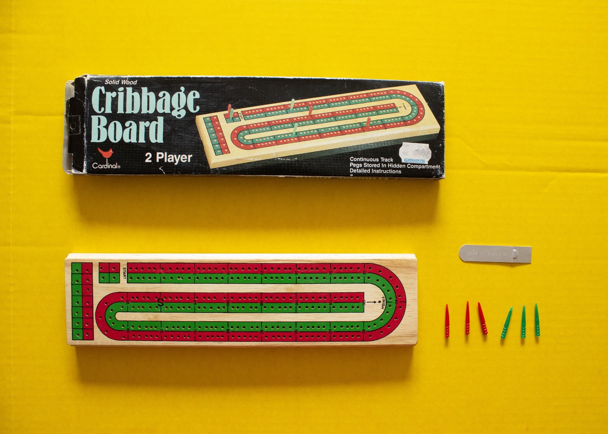 Solid Wood Cribbage Board and Game by Cardinal