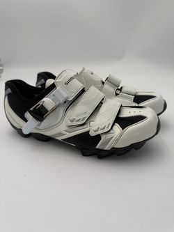 Shimano EU 41 US 8.5 Cycling Shoes White Clear SPD Clips WM63W Spin Bike