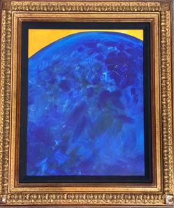 Blue and Yellow Acrylic Painting