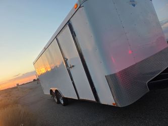 20 ft white enclosed trailer