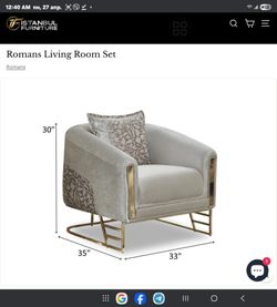 ✨ STUNNING & AUTHENTIC ✨ Brand New Turkish "Romance" Luxury Set 2 sofa and one chair.