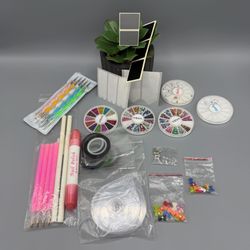 Nail Art Supplies rhinestones bows chevron fish scale mermaid vinyls nail tape dispensers dotting tools alloy charms