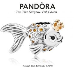 PANDORA Two Tone Fairytales Fish Charm w/box