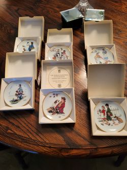 Norman Rockwell Mini Inch 3inches Plates Perfect  Never Used 