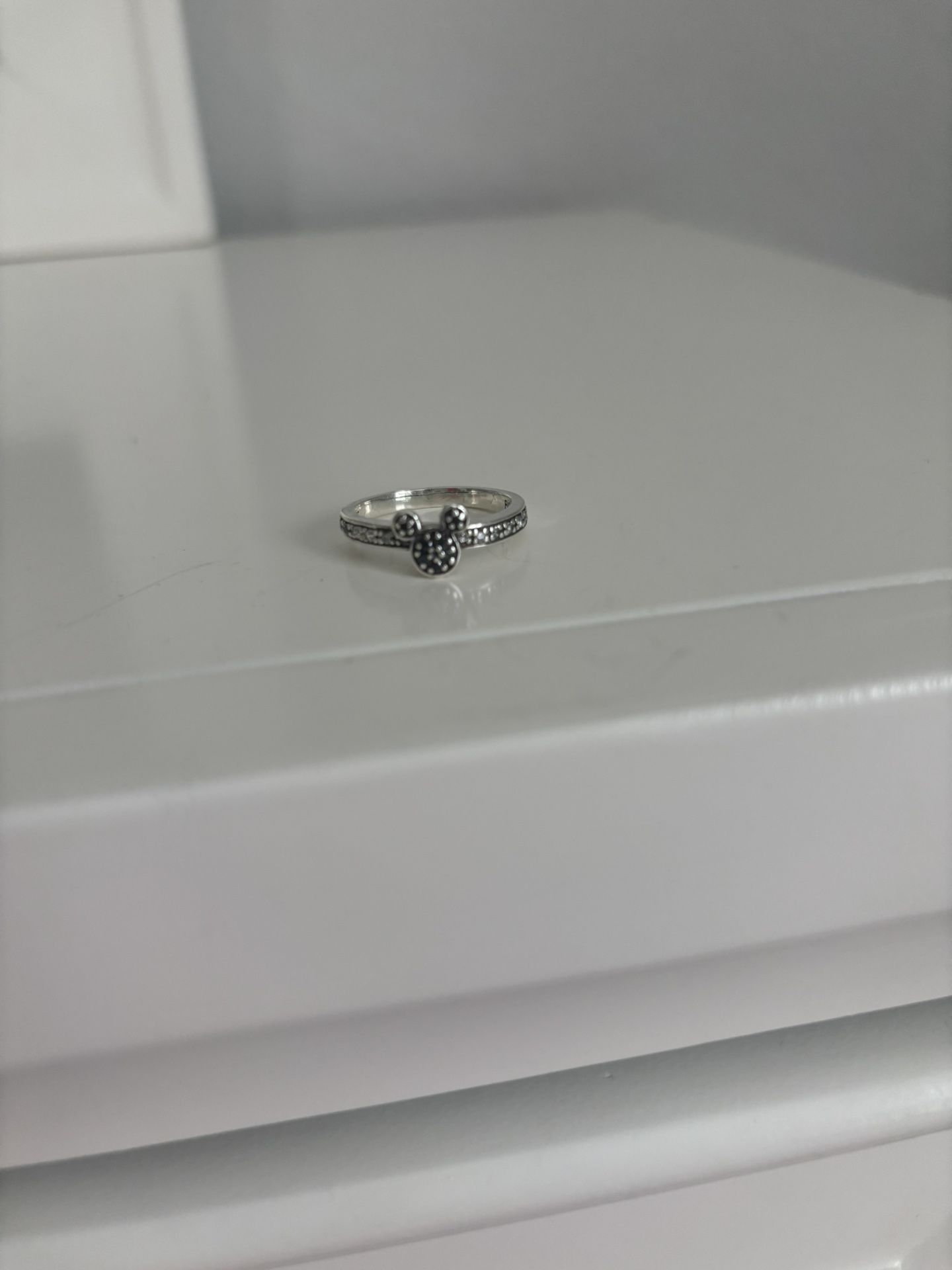 Authentic 925 Sterling Silver Disney Ring, Size 6.5, With Cz