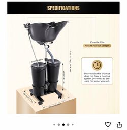 Portable Salon Shampoo Bowl on Wheels