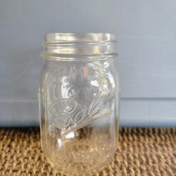 Vintage Ball Mason Canning Jar 12 ounces D17 Made in the USA Clear