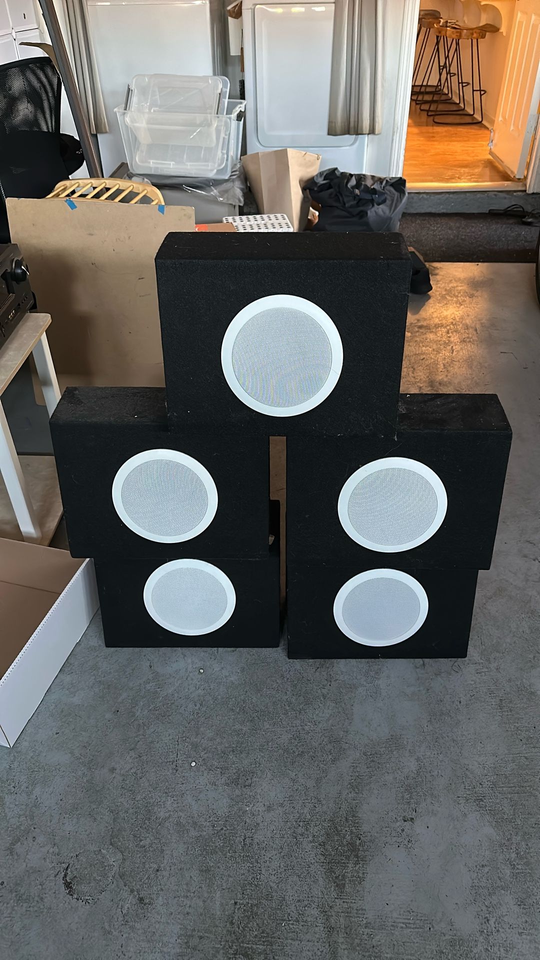 OSD Audio 5.25in Speaker With Wooden Speaker Cabinet - Five Total