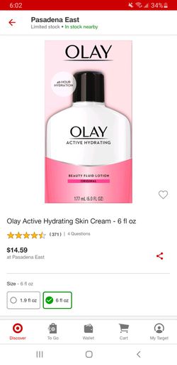 Olay beauty fluid lotion,active hydrating,original,6 fl oz (177 ml)
