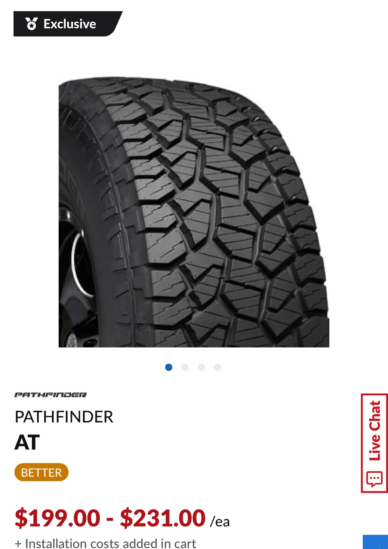 3 USED Pathfinder All Terrain Tires