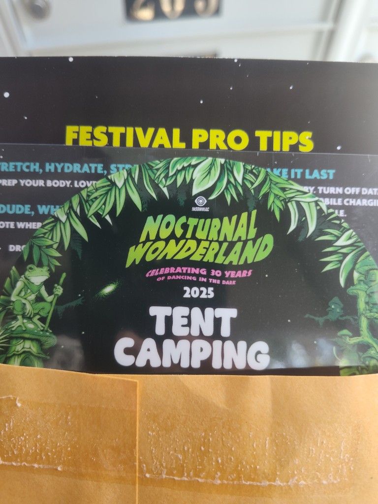 Nocturnal Wonderland 2025 Tent Camping Pass