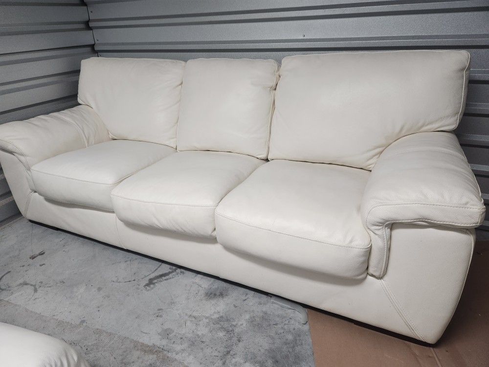 Genuine Leather Sofa – Lightly Used, Excellent Condition