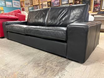 IKEA Kivik Black Leather Sofa
