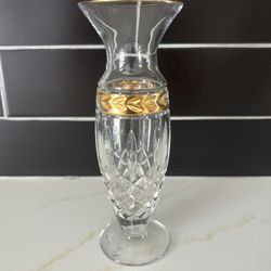 Lenox Crystal Majestic Gold Bud Vase 7"