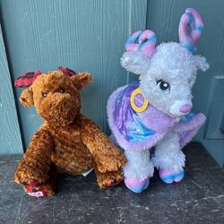 Lot of 2 BAB Reindeer Glisten White Glistening Firm BUILD A BEAR Retired