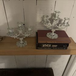 Shabby Chic Vintage Look Candle Holders