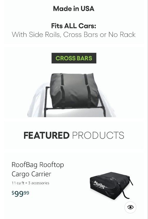 11 Cubic Feet Roof Bag In Gray