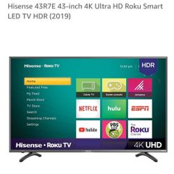43in" Hisense Roku Smart TV 