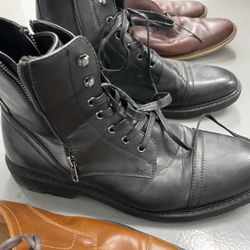 Black Leather Boots Size 10