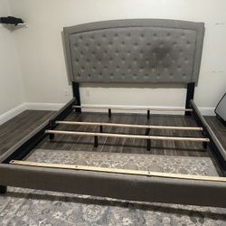 Eastern king fabric bed frame