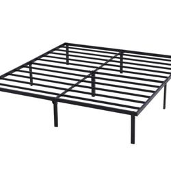 Queen Size Platform Bed Frame With Mattress 