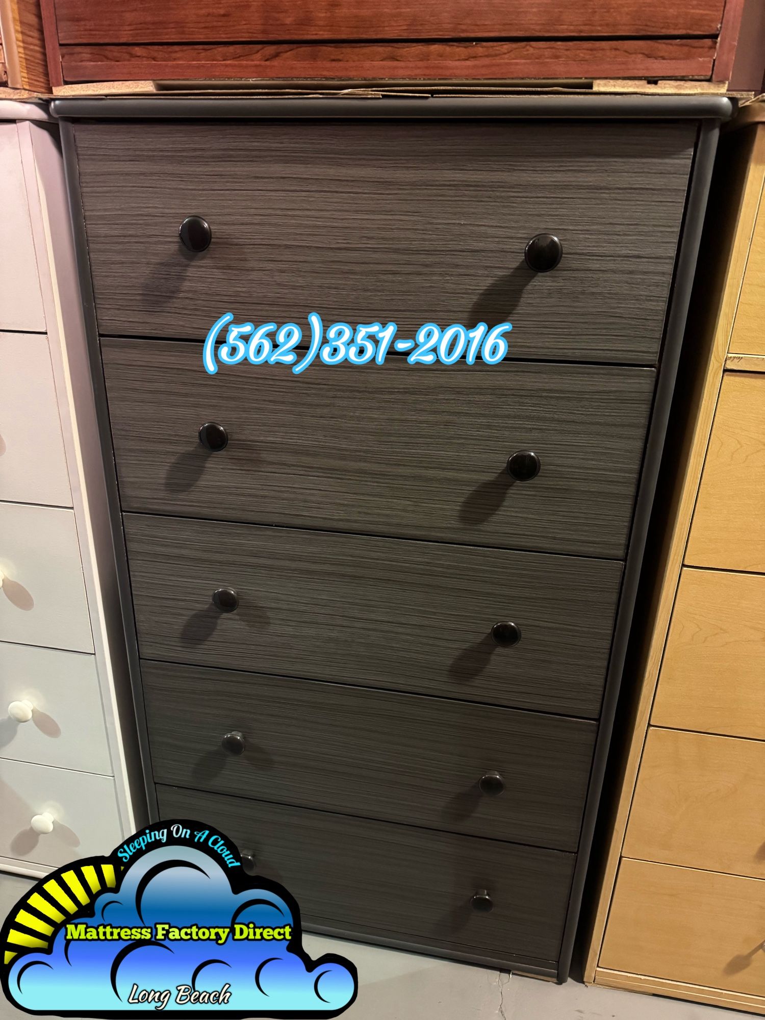Grey Jumbo 2 Knob Dresser Cajonera Comoda Nueva 