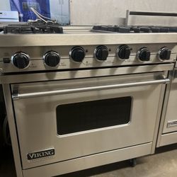 Viking 36”Wide Dual Fuel Range Stove Stainless Steel 