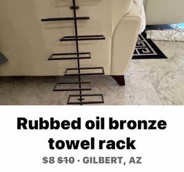 Rubbed oil bronze towel holder