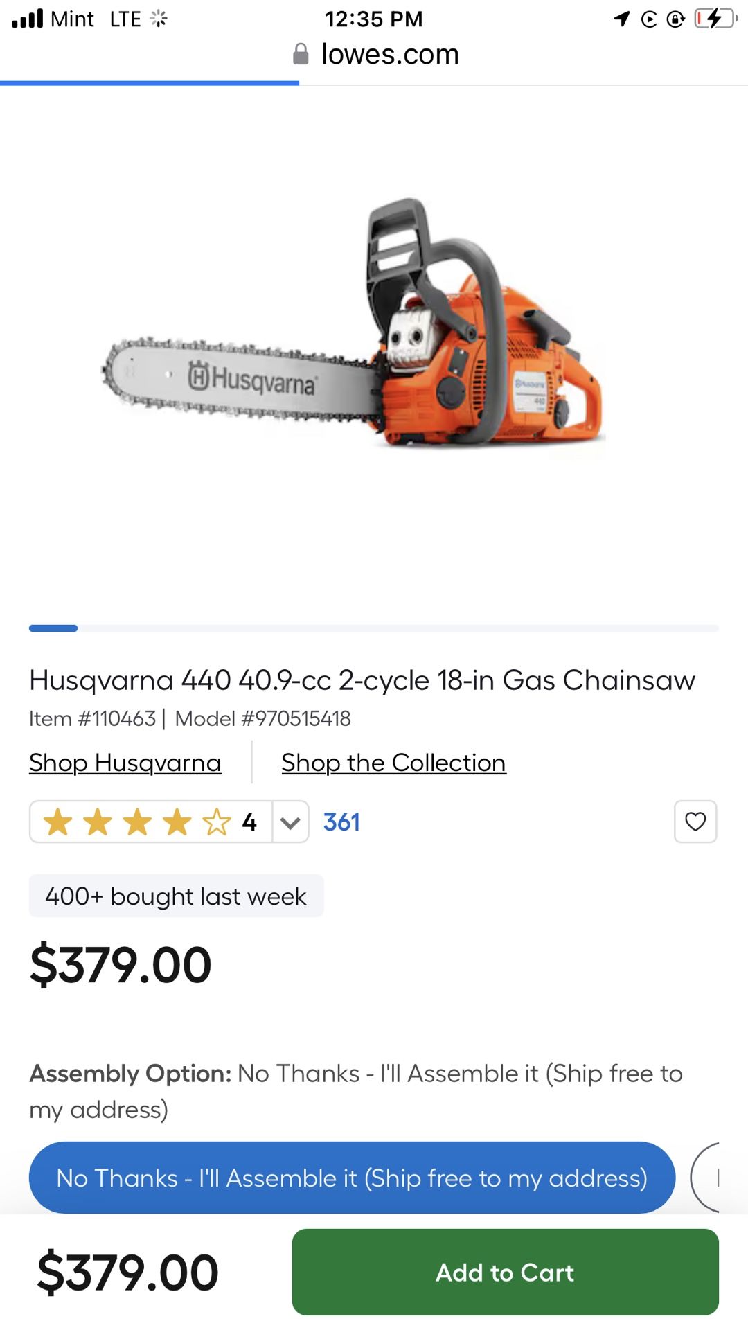 HUSQVARNA 440 CHAINSAW