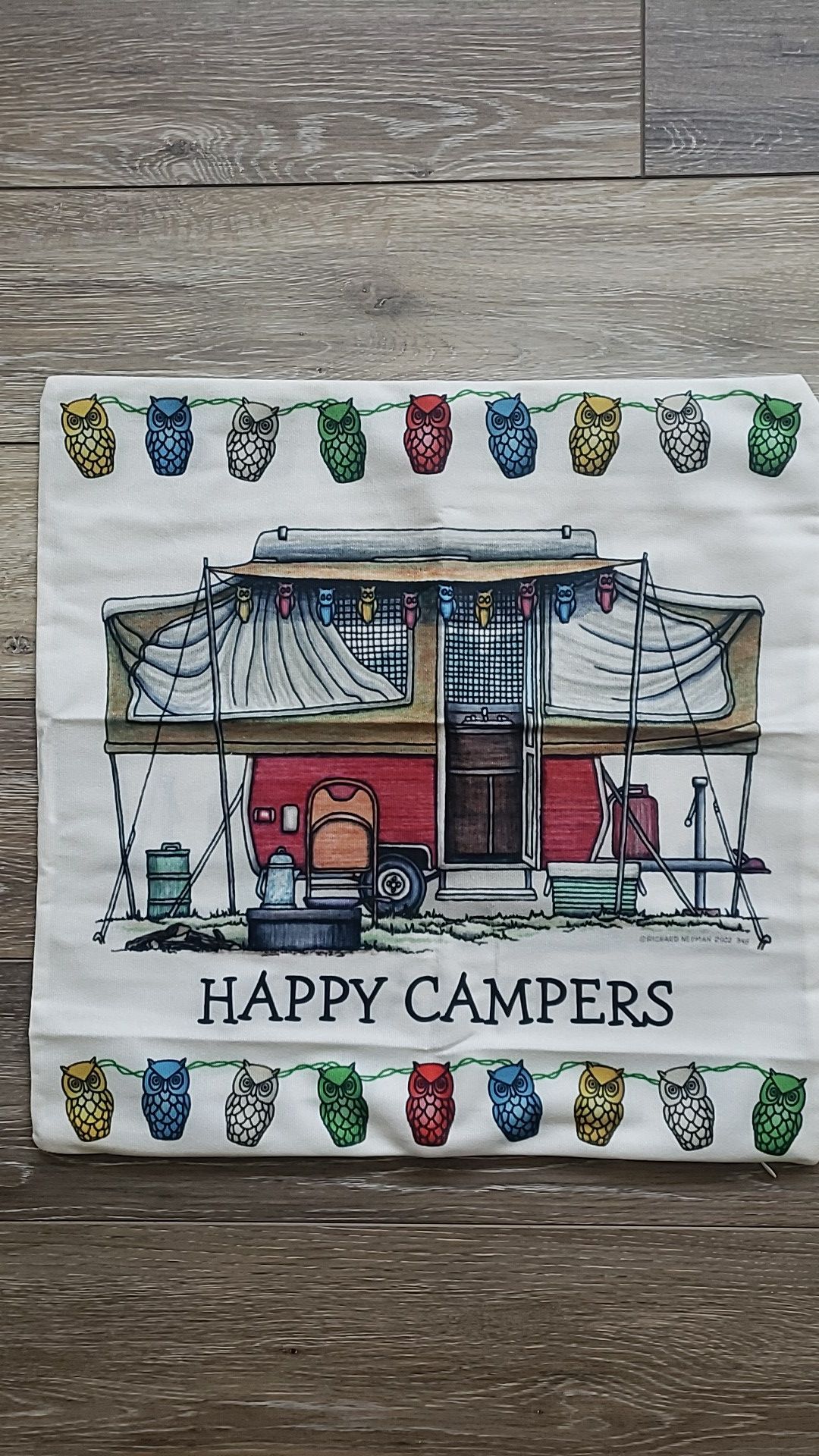 Accent pillow cover , pop up campers