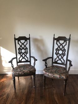 Antique wood carved chairs