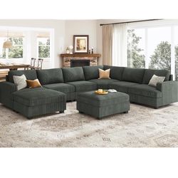 Corduroy Green Couch