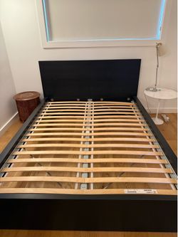 IKEA Queen Malm black bed frame
