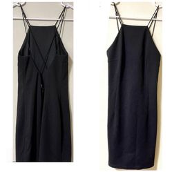 Elegant & Sexy Black Strappy Mini Dress Size S