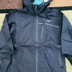 Outdoor Research Interstellar Black Rain Jacket Women Small