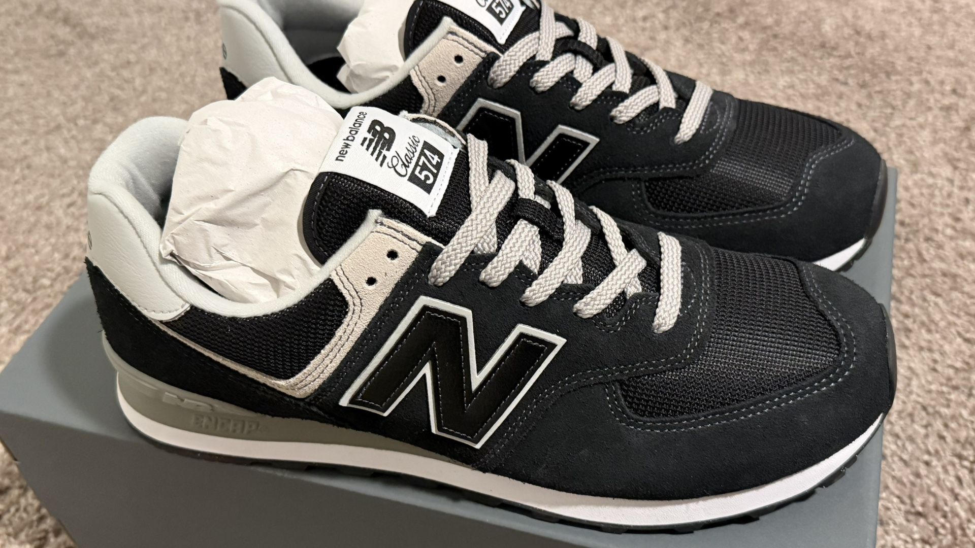 New Balance 574 'Black' size 12 Brand New