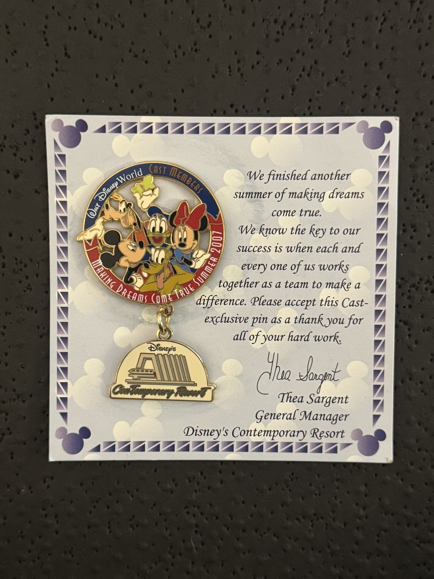 Contemporary Resort Cast Member Disney Pin