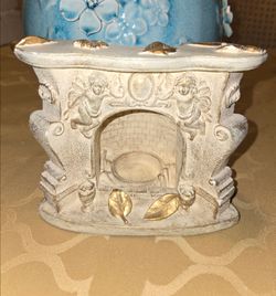 Vintage Miniature Baroque style Fireplace Tea light candle Holder.