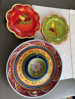 Pier, One Chips And Salsa Platter With Two Side Plate Plates