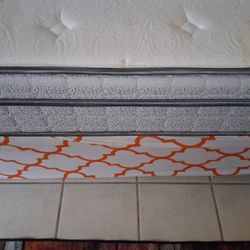 Queen Bed, Box Spring And Great Mattress and  Base Included 