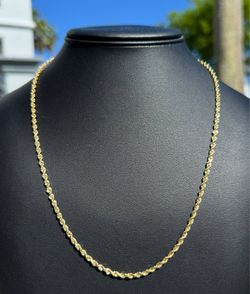 Jewelry 14k solid yellow gold Rope necklace chain 24.00" 3.00mm w lobster lock