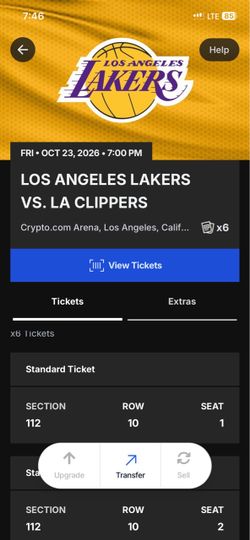 Lakers Vs Clippers  Friday October 23rd
