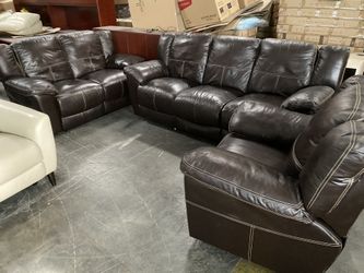 Leather Sofa set with Recliners 