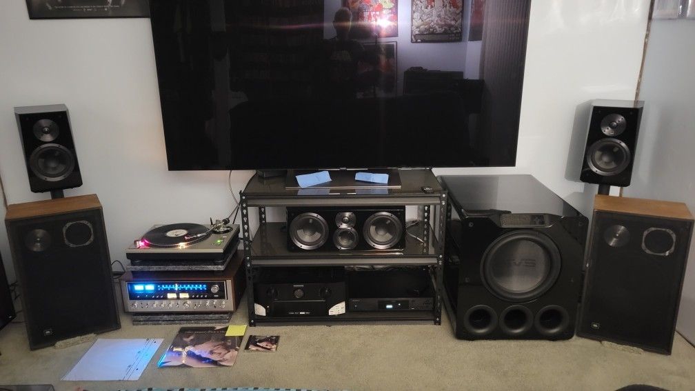 Vintage Sansui 9090 Stereo Receiver And JBL L166 Horizon Speakers 